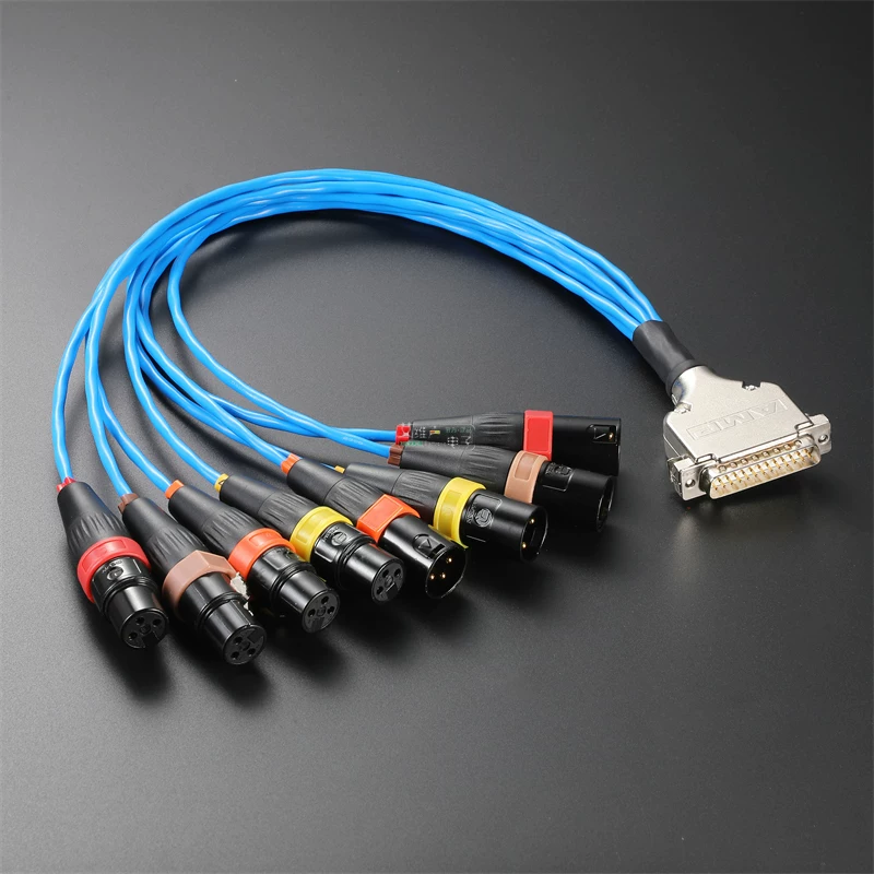 Cáp âm thanh kỹ thuật số DIY Jia Nai Mei AES DB25 sang 4 XLR đực/cái, cáp mixer, cáp pigtail, bộ chia độc lập