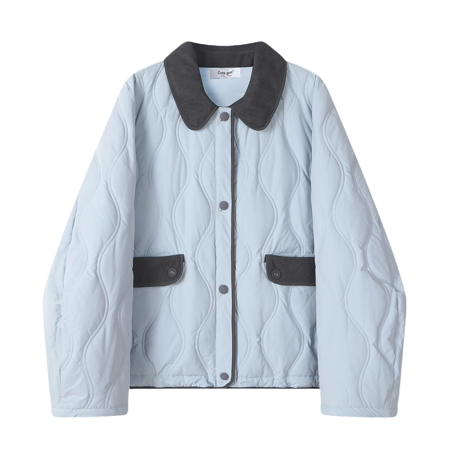 Áo khoác ngắn có cổ phong cách Hàn Quốc CuteGirl dành cho nữ, áo khoác mùa đông nhỏ nhắn cao cấp hợp thời trang siêu sành điệu