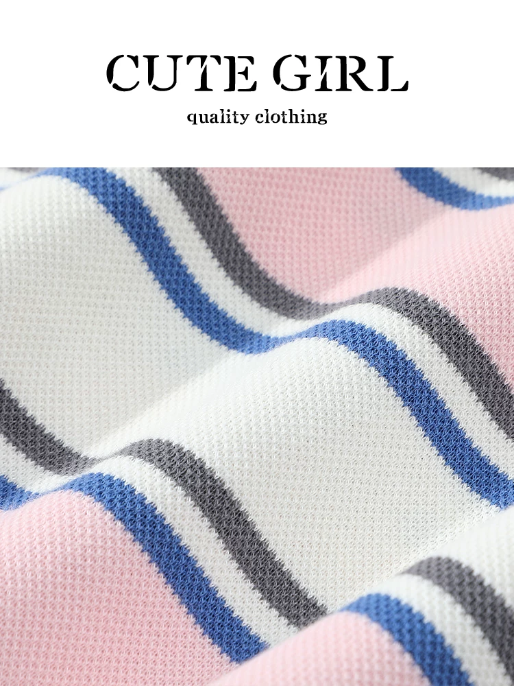 Áo thun ngắn tay có cổ sọc phối màu phong cách Hàn Quốc dành cho nữ, phong cách đại học mùa hè, dáng rộng và đa năng, áo giảm tuổi tác.