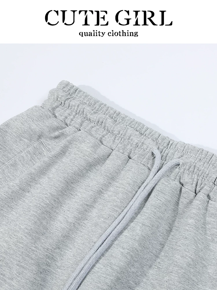 CuteGirl thời trang Hàn Quốc áo khoác cardigan giả hai mảnh ngắn tay dành cho nữ mùa hè váy thẳng màu xám bộ hai mảnh