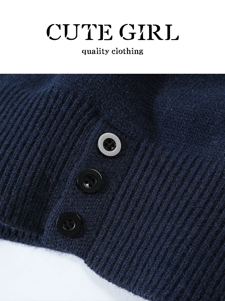 Áo vest dệt kim phong cách preppy của CuteGirl với áo sơ mi sọc chắp vá, áo hai mảnh giả mùa thu đông dành cho nữ giảm tuổi tác