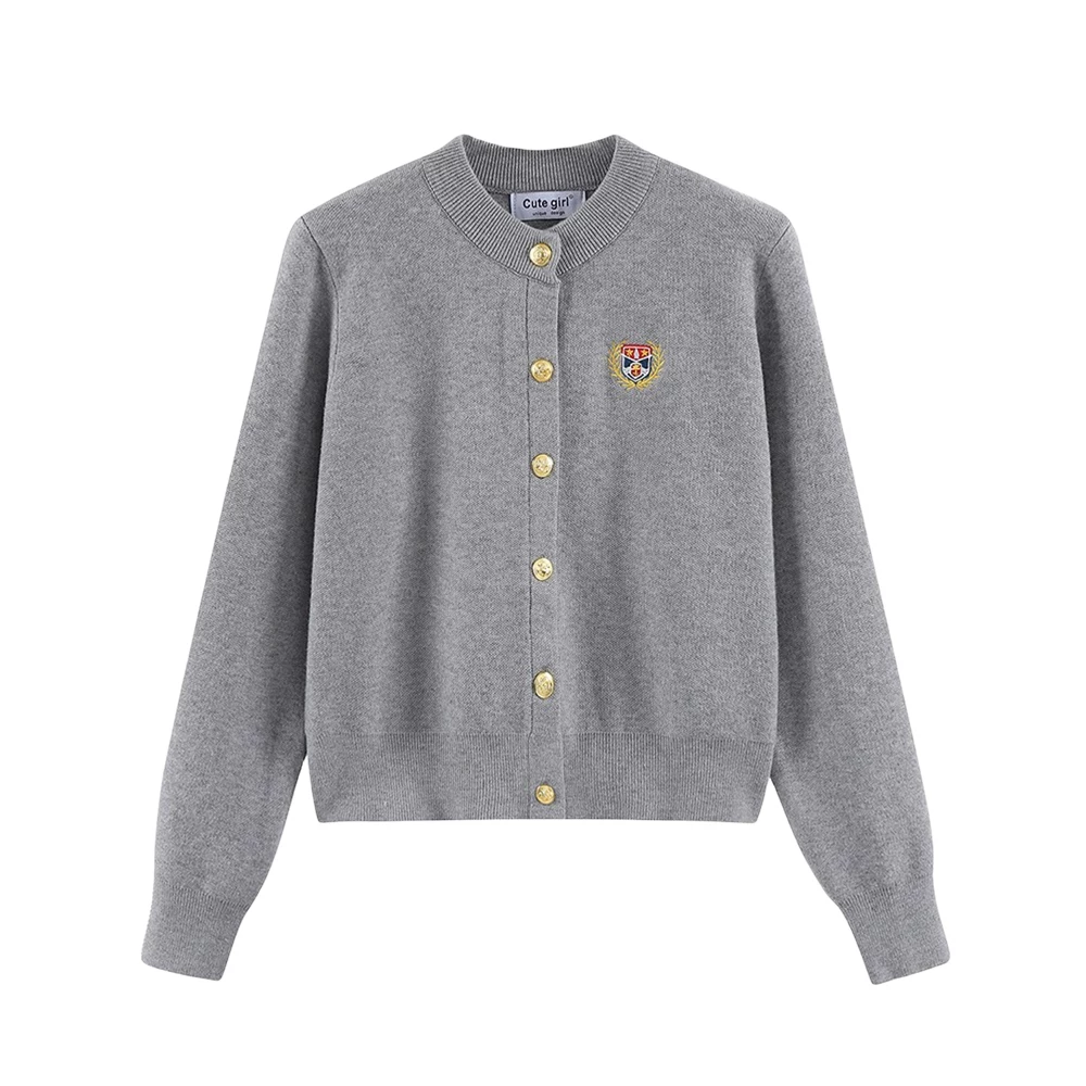 Áo cardigan len dệt kim phong cách lười biếng CuteGirl dành cho nữ, thiết kế mới xuân 2025, kiểu áo khoác len phong cách preppy