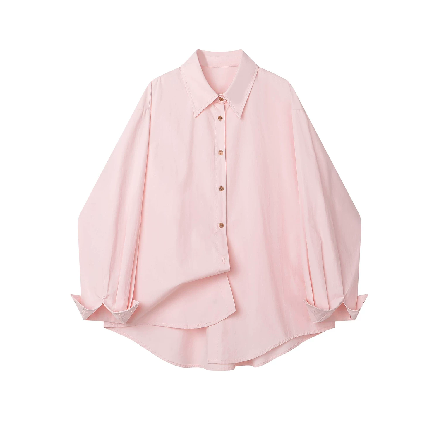 CuteGirl Áo sơ mi màu hồng giản dị phong cách Hàn Quốc ngọt ngào và đa năng dành cho nữ, áo khoác cardigan nhiều lớp phong cách lười biếng mùa xuân