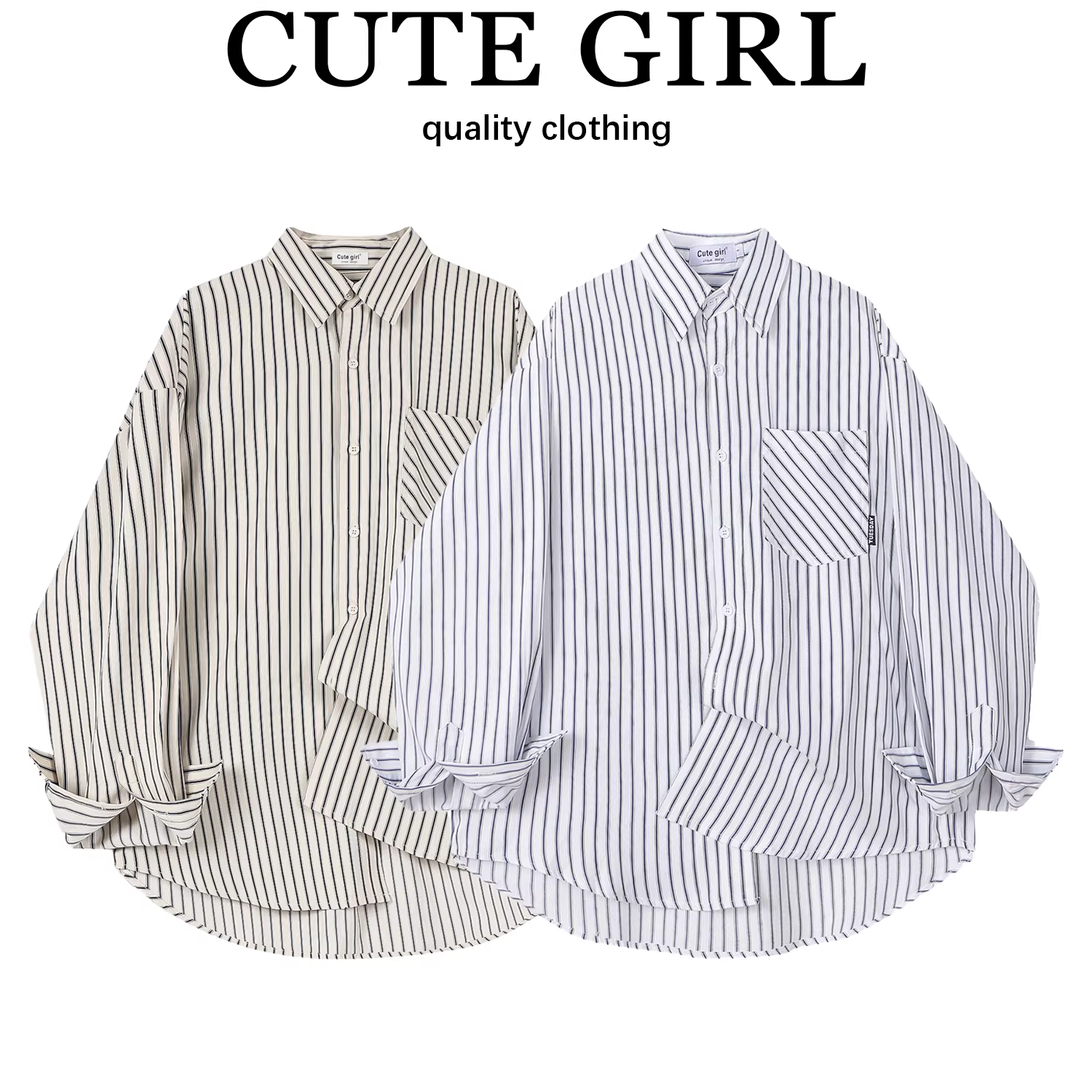 Áo sơ mi sọc dài tay dáng rộng phong cách Hàn Quốc dễ thương dành cho nữ, áo khoác áo sơ mi đa năng giảm béo mùa xuân