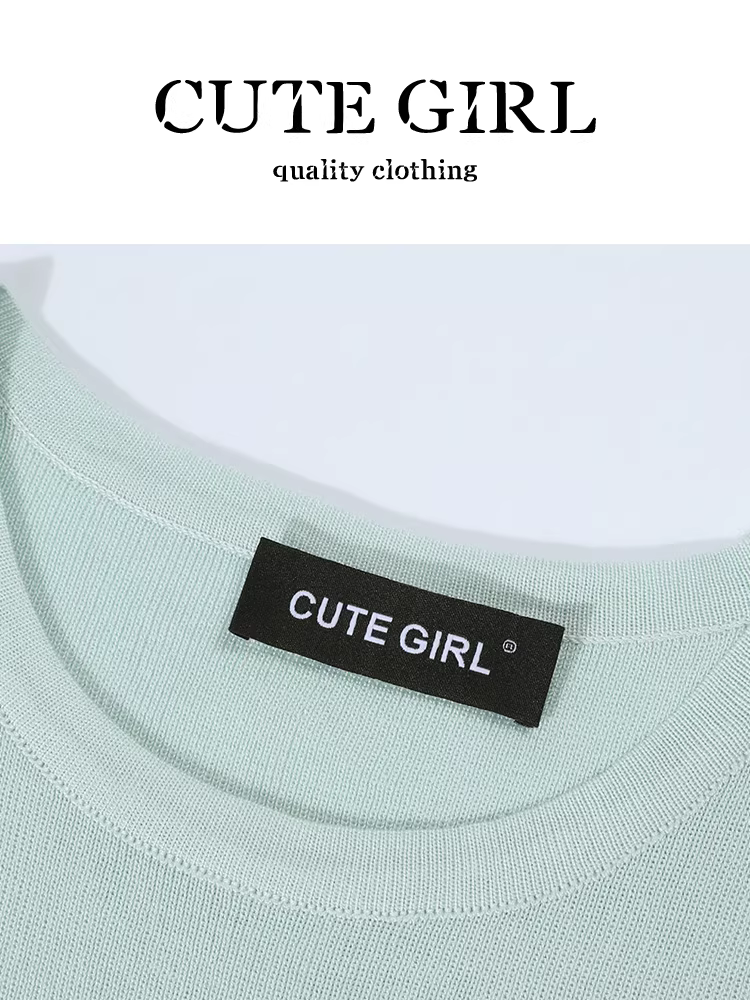 Áo thun ngắn tay có nơ đính đá phong cách dễ thương của Hàn Quốc dành cho nữ, áo thun có dây rút mùa hè thắt eo giảm béo