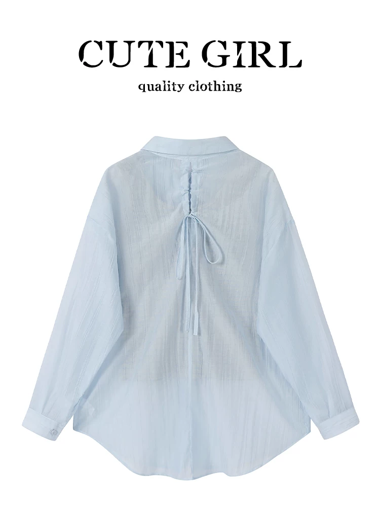 Bộ trang phục ootd mùa hè CuteGirl dành cho nữ, áo chống nắng mỏng màu xanh, áo vest sọc xám bộ hai món