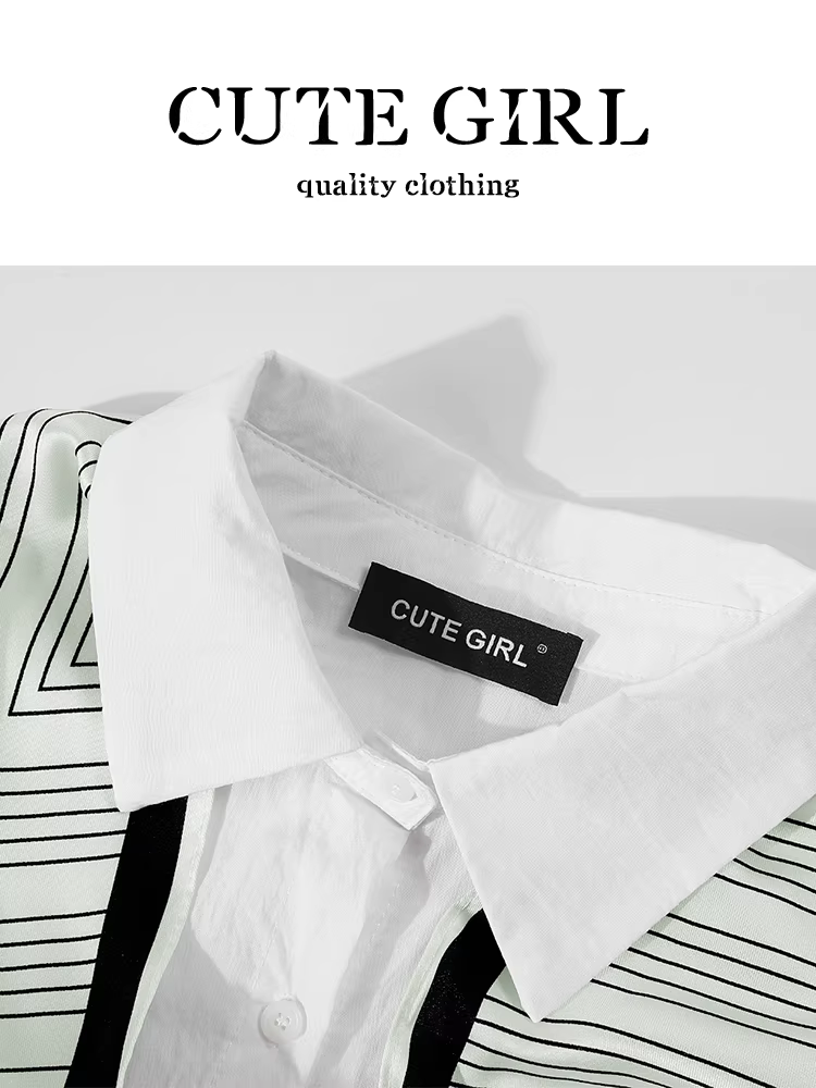 Áo sơ mi dài tay cổ trắng phong cách Pháp có khăn choàng cổ dành cho nữ, áo dáng rộng và đa năng cho mùa thu sớm