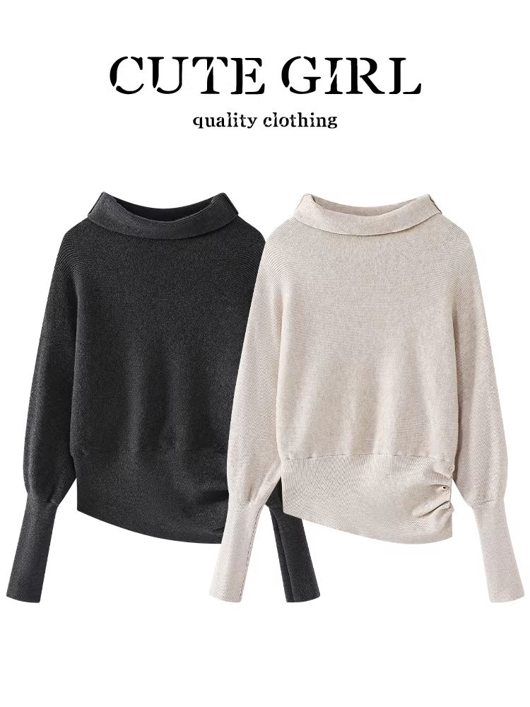 Áo len cao cấp CuteGirl dành cho nữ mùa thu đông 2025, kiểu dáng thanh lịch, rộng rãi, đa năng, trẻ trung, chất liệu dệt kim.