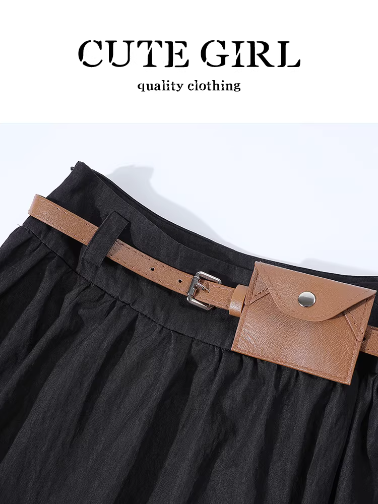 Váy xếp ly màu đen phong cách ngọt ngào Hàn Quốc dành cho nữ mùa thu, váy ngắn nhỏ nhắn, thon gọn, đa năng, giảm tuổi tác