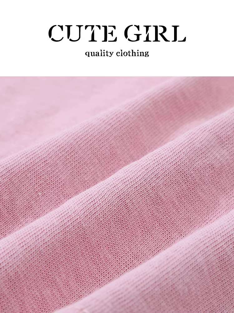 Áo thun ngắn tay màu hồng in chữ hoạt hình giảm tuổi theo phong cách Hàn Quốc dành cho nữ mùa hè áo ngắn đa năng thông thường