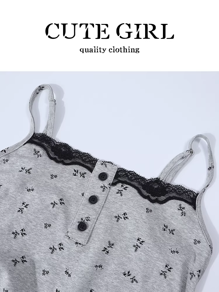 Váy dây rút lưng kiểu Pháp thiết kế hoa xinh xắn dành cho nữ, váy dài phối ren eo thon đẹp mùa hè