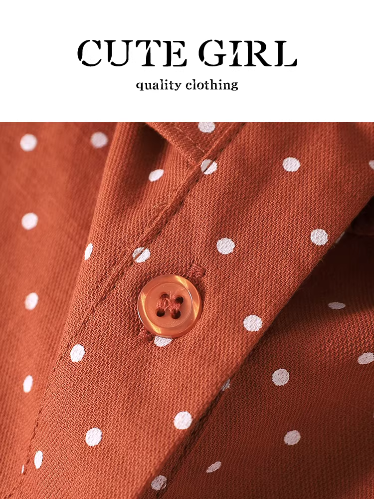 Áo sơ mi ngắn tay chấm bi trễ vai kiểu Pháp dễ thương dành cho nữ, áo ngắn cổ yếm mùa hè có dây ruy băng