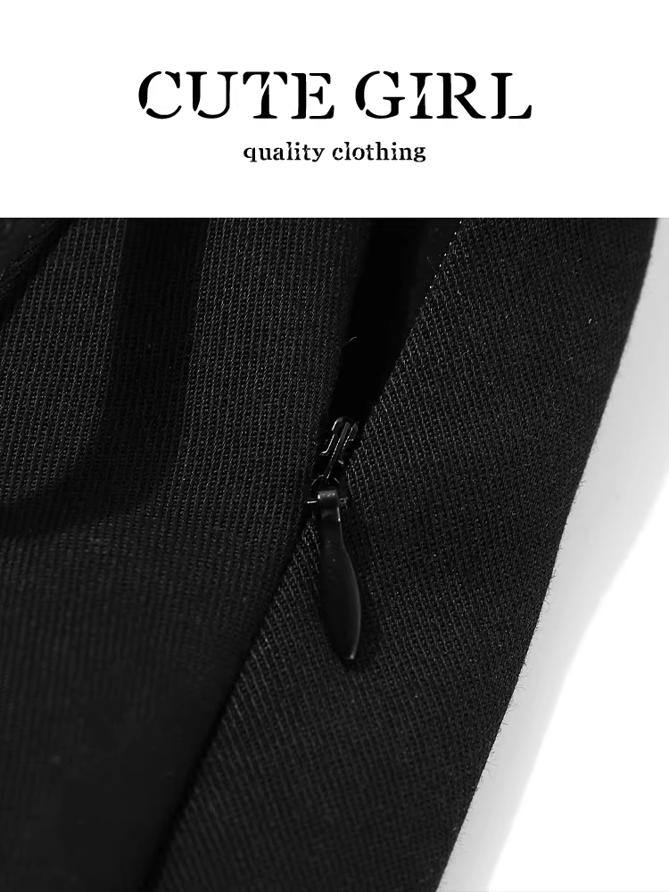 Váy chữ A màu đen phong cách Hàn Quốc dành cho nữ, thiết kế mùa thu, váy ngắn lưng cao, thon gọn, đa năng và độc đáo.