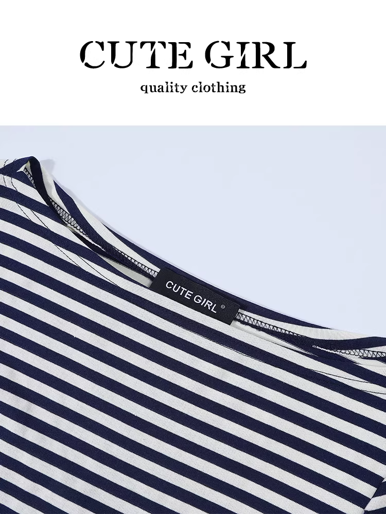 Áo thun dài tay sọc lệch vai phong cách Hàn Quốc dành cho nữ, thiết kế mùa thu, dáng ôm, áo thắt lưng đa năng