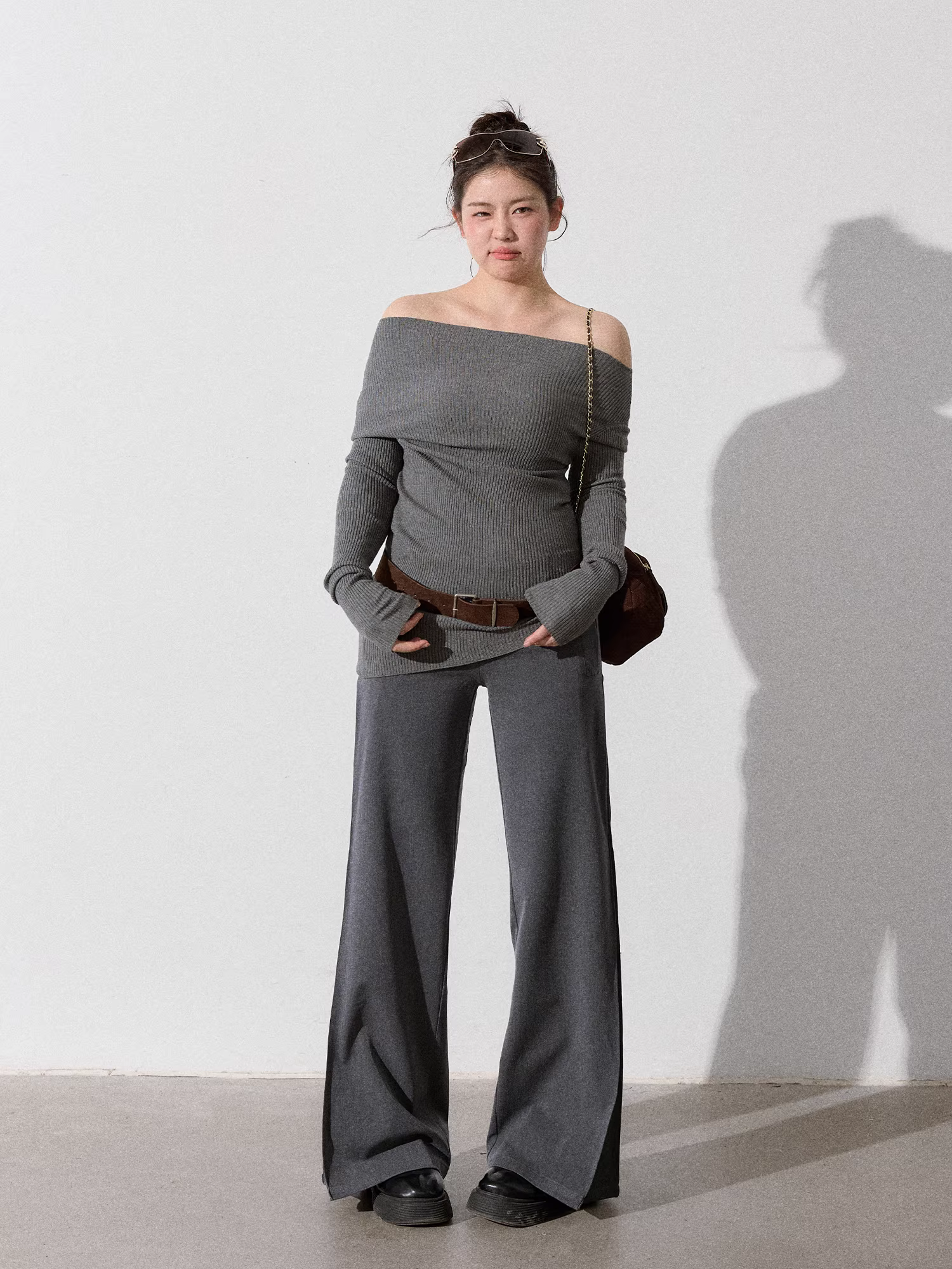 Thắt lưng da nâu kiểu Hàn Quốc đơn giản và thanh lịch của Zhang Daren dành cho nữ, phong cách tiền cổ điển, thắt lưng da lộn mỏng Melard để trang trí eo.