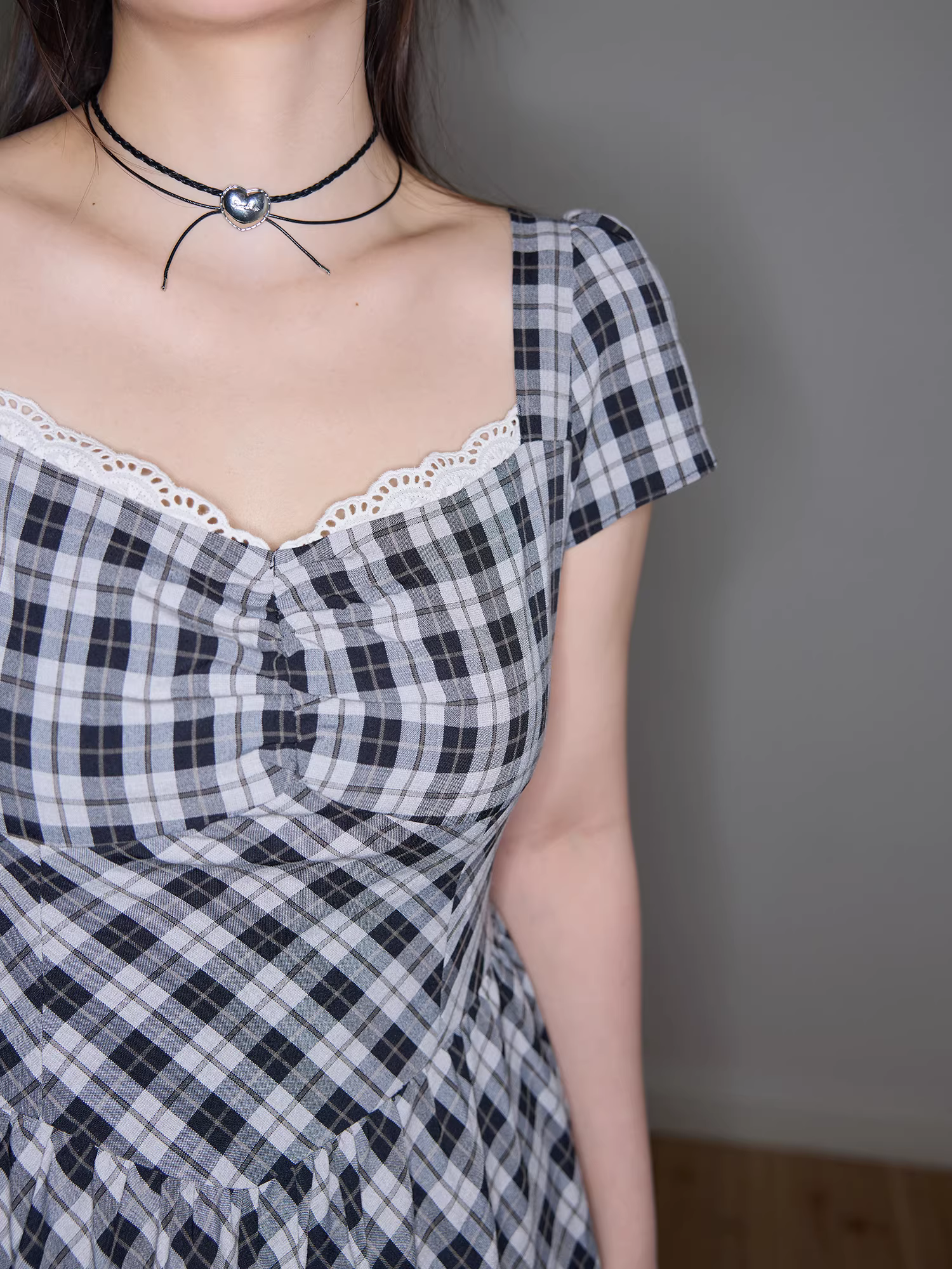 Zhang Daren Quần Áo Nữ Plus Size Váy Thắt Eo Vintage Váy Kẻ Sọc Pháp Mùa Hè Mới Tuyệt Đẹp Áo Dài