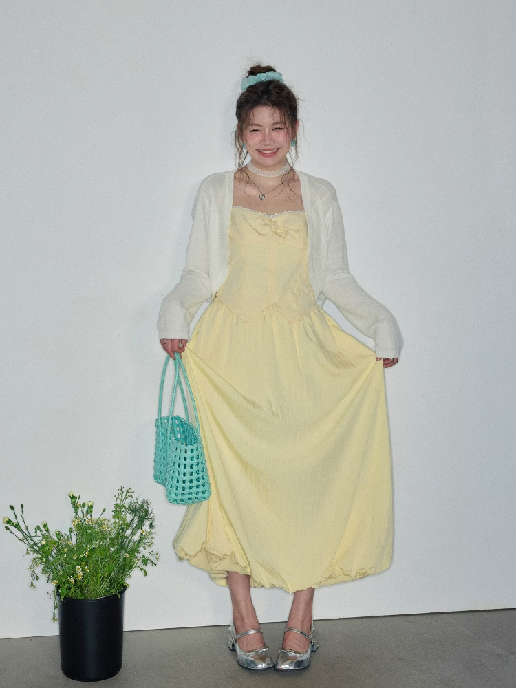 Bộ váy liền thân ren phối viền kiểu dáng Dopamine, size lớn dành cho nữ Zhang Daren mùa hè 2025, dành cho người phụ nữ mũm mĩm.