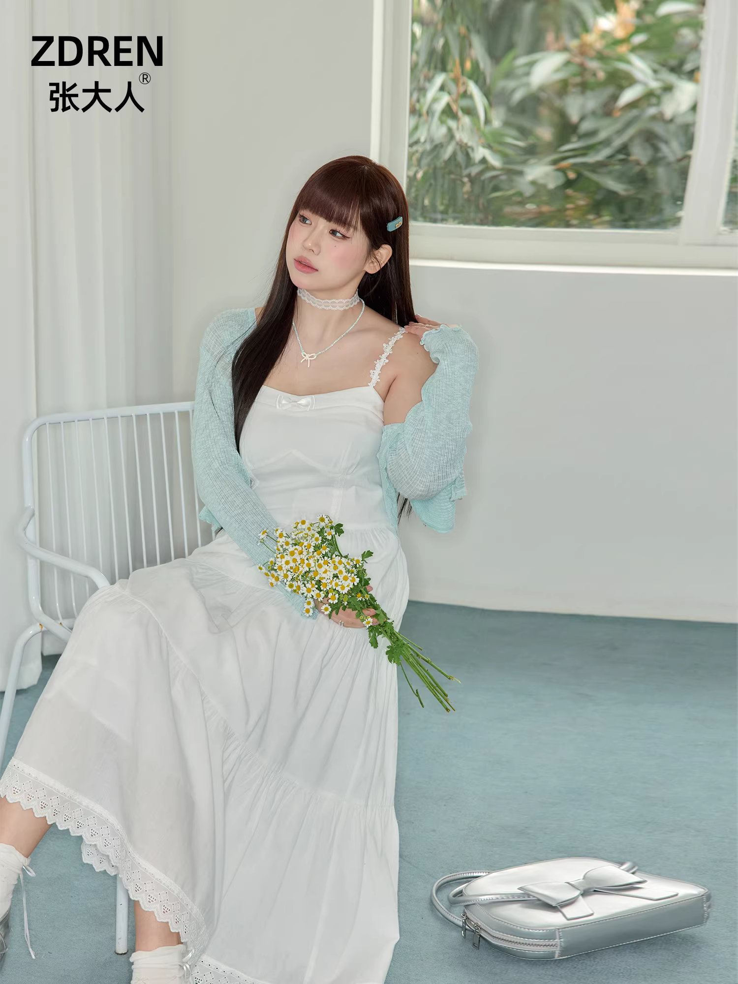 Quần áo cỡ lớn dành cho phụ nữ trưởng thành, trang phục đi nghỉ mát ở bãi biển, váy yếm giảm béo, áo cardigan chống nắng, bộ đồ ngọt ngào.