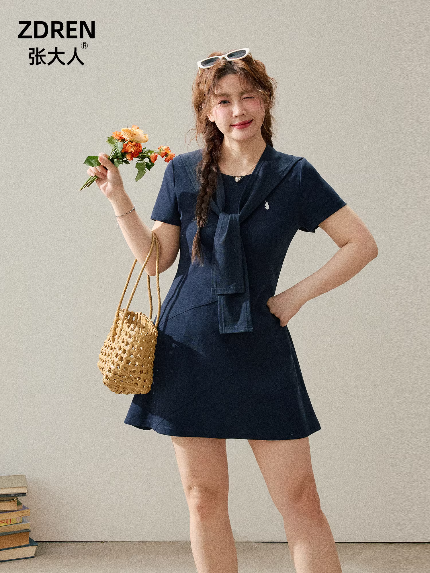 Quần áo nữ cỡ lớn dành cho người lớn, váy giảm béo cho các cô gái mũm mĩm, váy chữ A ngắn tay kiểu dáng lười biếng phong cách Hàn Quốc.