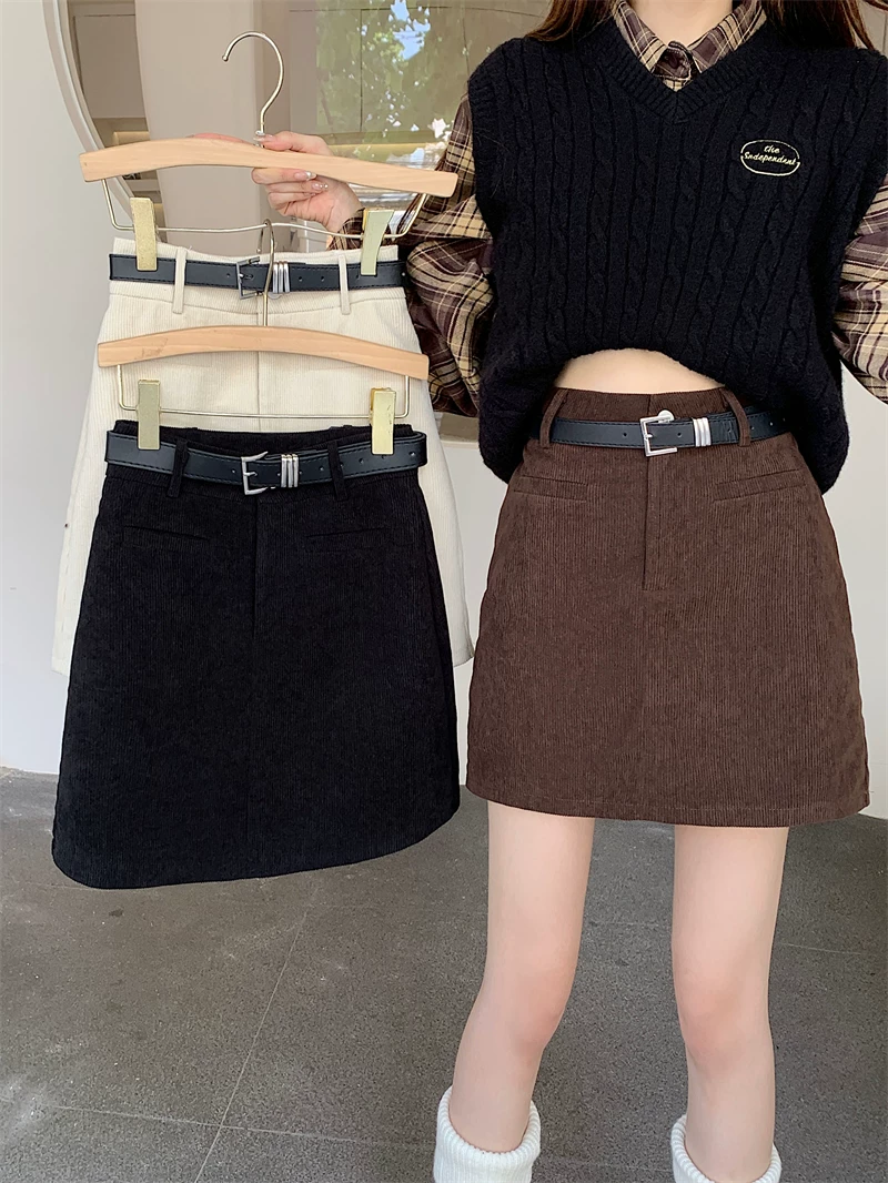 Váy nhung kiểu Mỹ cổ điển dành cho nữ, mùa thu, cỡ lớn, kiểu dáng thời trang, váy chữ A tôn dáng, cạp cao, ôm hông, váy bút chì ngắn.