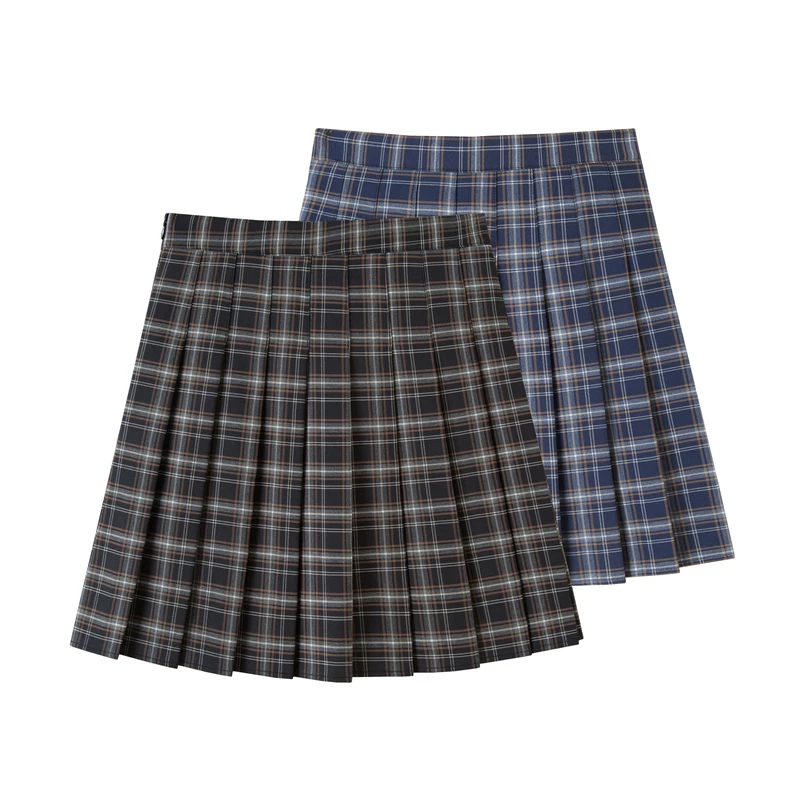 Váy xếp ly cỡ lớn dành cho nữ, váy chữ A, váy ngắn xếp ly kẻ sọc cổ điển lưng cao mùa hè dành cho những cô nàng mũm mĩm, váy JK mùa xuân và mùa thu.