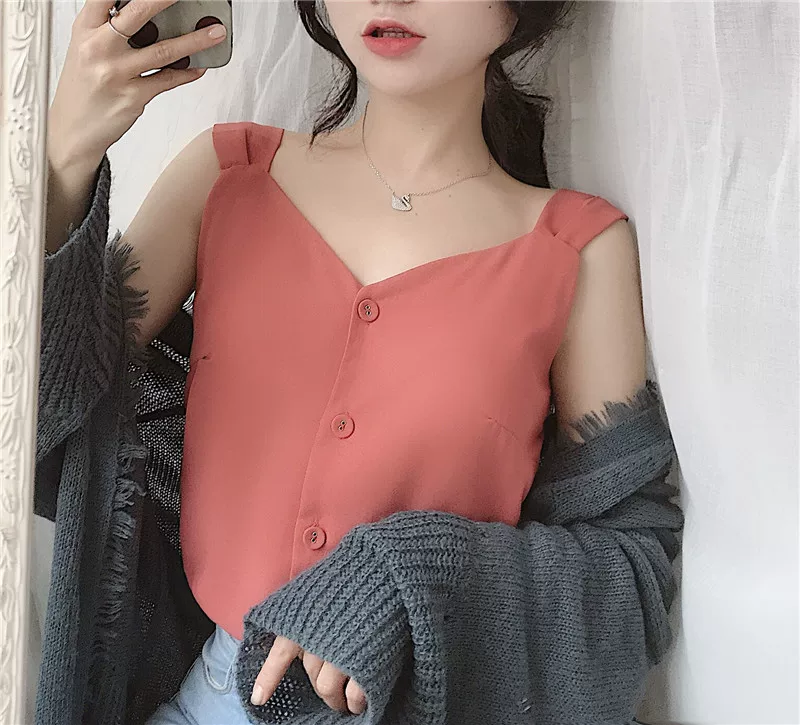 Áo camisole voan mùa hè cỡ lớn, kiểu dáng thanh lịch, không tay dành cho nữ, dáng rộng, thích hợp mặc ngoài hoặc phối lớp.