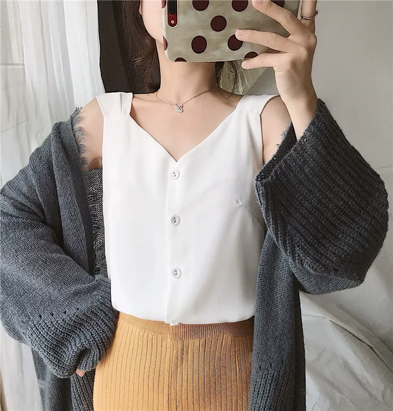 Áo camisole voan mùa hè cỡ lớn, kiểu dáng thanh lịch, không tay dành cho nữ, dáng rộng, thích hợp mặc ngoài hoặc phối lớp.