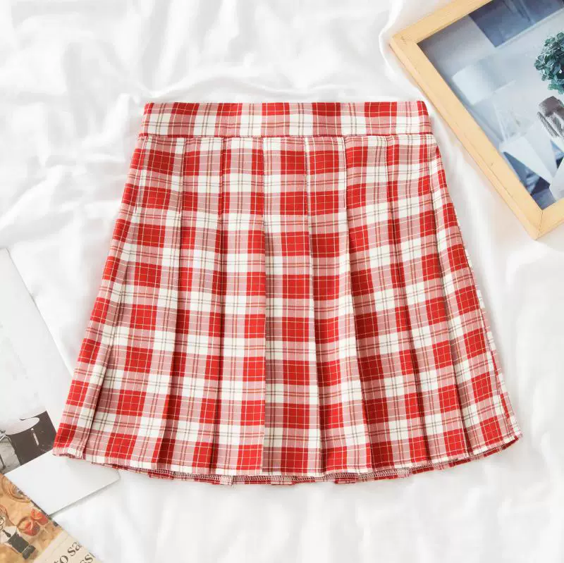 Váy kiểu học sinh JK, váy xếp ly kẻ caro TB, váy nữ size lớn, váy mùa hè cho người mập, váy ngắn chữ A thời trang đa năng