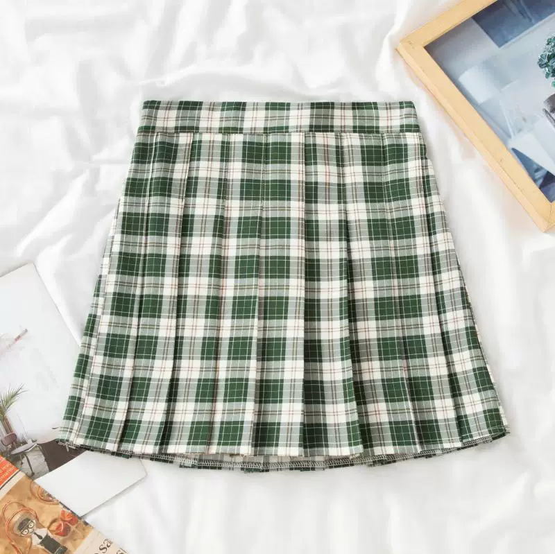 Váy kiểu học sinh JK, váy xếp ly kẻ caro TB, váy nữ size lớn, váy mùa hè cho người mập, váy ngắn chữ A thời trang đa năng