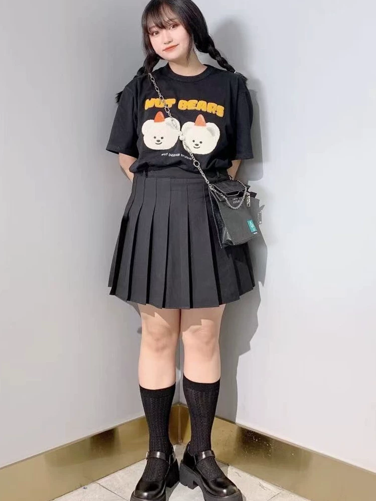 Váy xếp ly màu hồng dành cho nữ xuân hè 2025, kiểu mới, cạp cao, tôn dáng, ngắn, dáng chữ A, kiểu JK, nửa váy