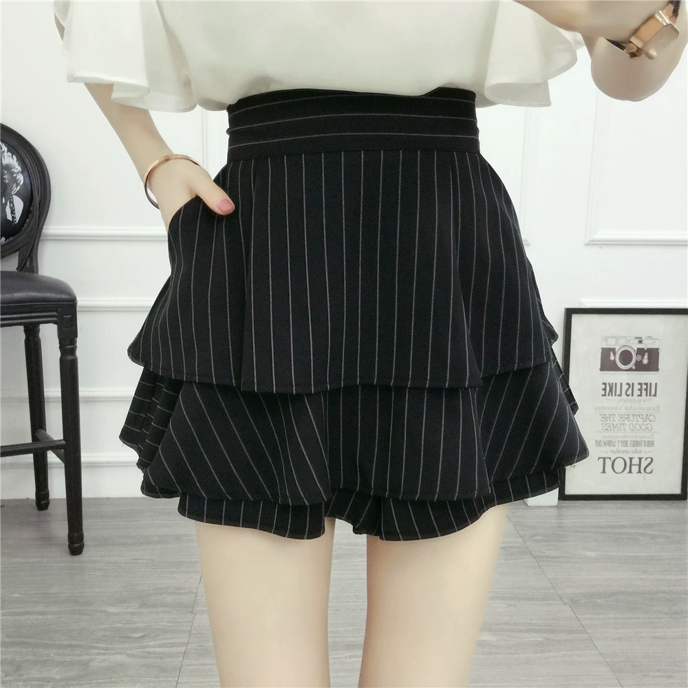 Váy chữ A chống lộ mùa hè cỡ lớn dành cho nữ mập mm 2025 quần culottes lưng cao váy xếp ly váy tầng