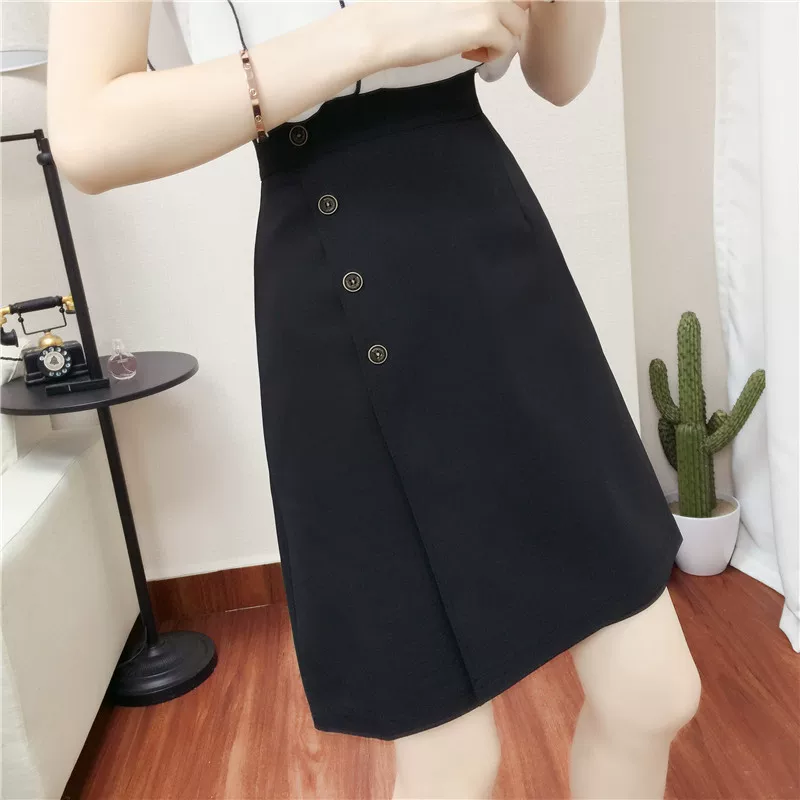 Váy midi cỡ lớn mùa hè dành cho nữ 100kg Váy ngắn ôm hông dáng chữ A chuyên nghiệp dành cho chị béo