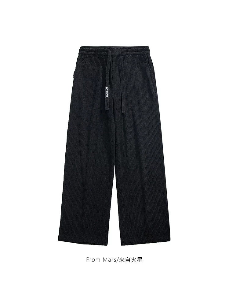 Từ sao Hỏa Quần ống rộng thẳng kiểu cổ điển phong cách Hồng Kông không thể tả được, màu trơn, đa năng, dáng rộng, thoải mái dành cho nam và nữ
