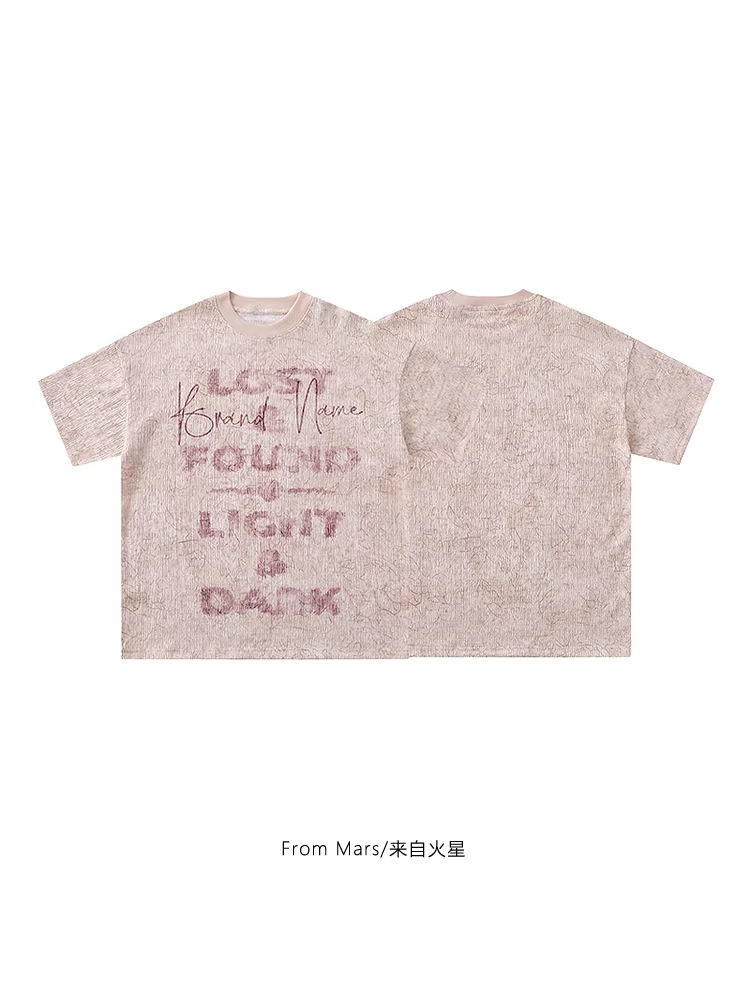 Từ sao Hỏa không thể phá vỡ sự bế tắc, áo thun ngắn tay in chữ mùa hè có họa tiết cổ điển, đa năng BF