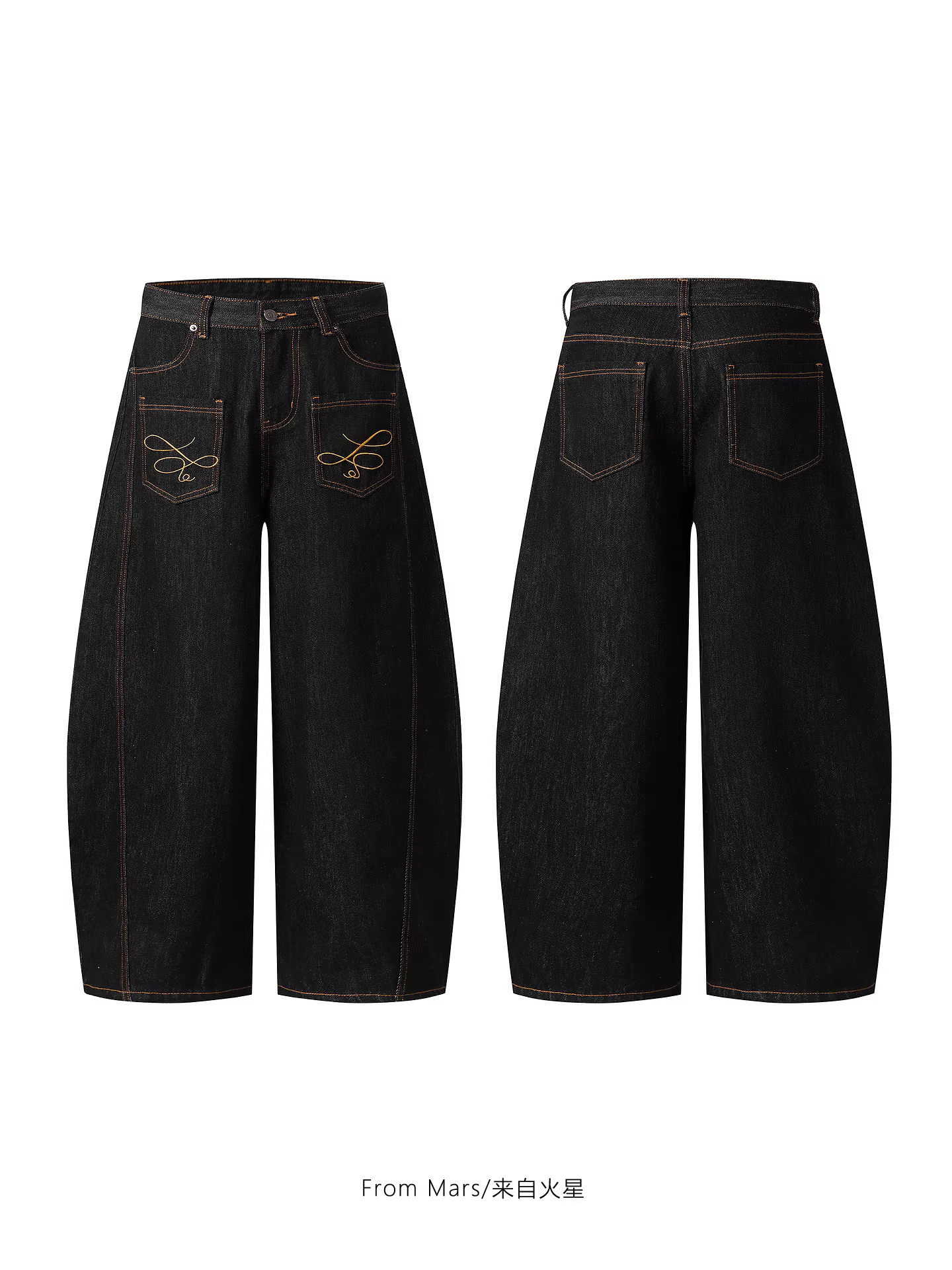 Quần jean kiểu dáng casual từ Mars Reverse Denim kiểu dáng Mỹ hợp thời trang đường phố cao cấp Unisex ống rộng