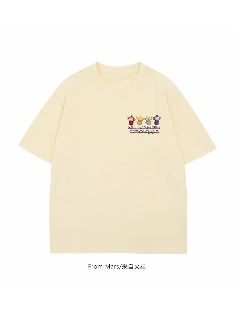 Từ sao Hỏa, nhịp tim một giây, một thương hiệu thời trang Trung Quốc với họa tiết hoạt hình dễ thương, áo thun ngắn tay rộng rãi và thoải mái cho mùa hè.