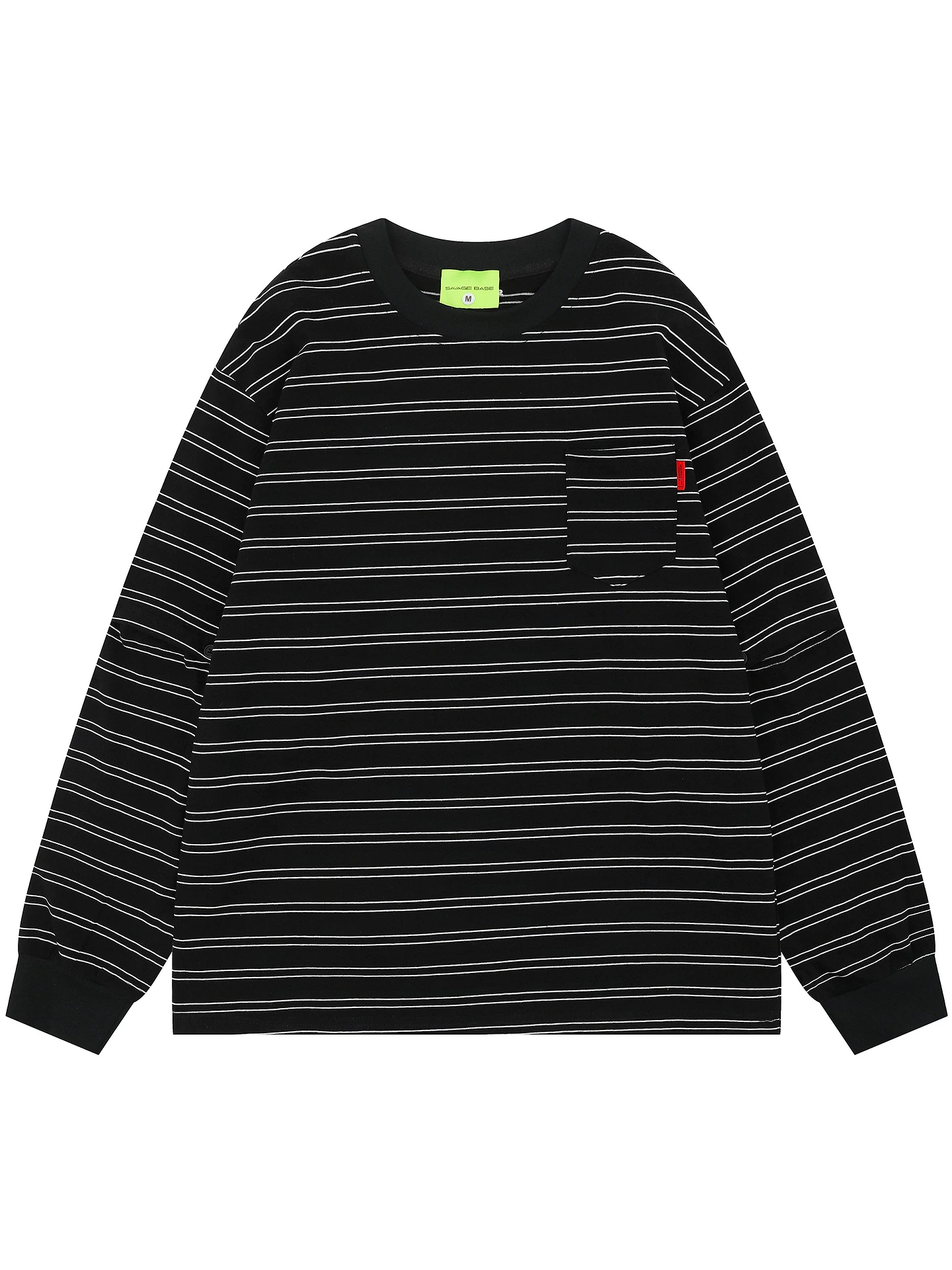 Áo thun dài tay sọc hoài cổ từ sao Hỏa, kiểu dáng rộng rãi, unisex, hợp thời trang, áo nỉ cổ điển phối màu retro bf