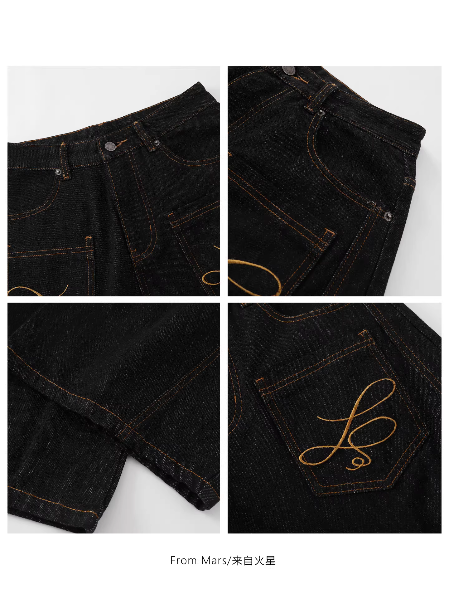 Quần jean kiểu dáng casual từ Mars Reverse Denim kiểu dáng Mỹ hợp thời trang đường phố cao cấp Unisex ống rộng