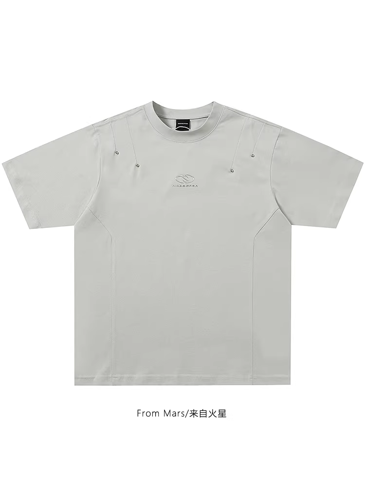 From Mars Matte Essential Summer Phong cách mới Đơn giản Hip-Hop Unisex Áo thun ngắn tay dáng rộng quá khổ hợp thời trang