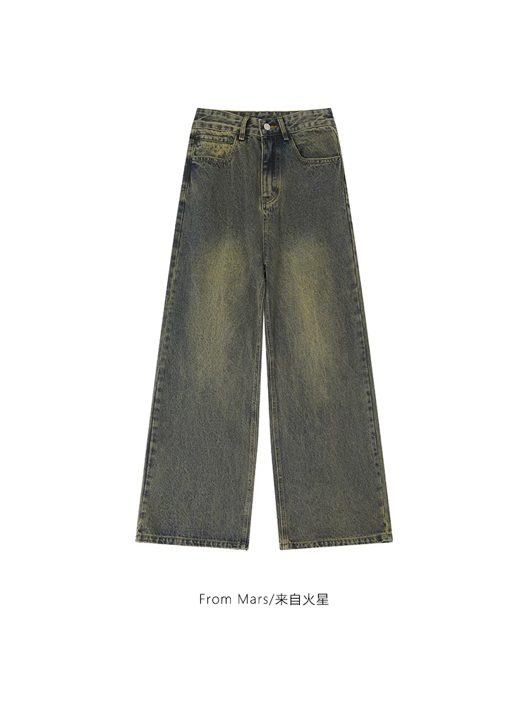 Từ sao Hỏa, mức độ bao quát hơn nữa là quần denim unisex dáng rộng, dáng rộng, phong cách retro, hợp thời trang, đa năng.