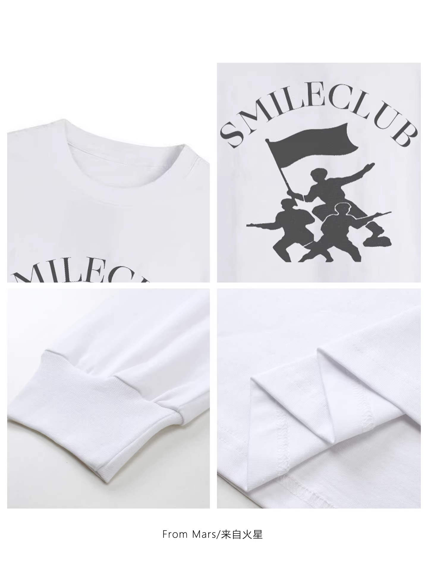 FromMars Nhìn thấy thương hiệu thời trang tương lai áo thun dài tay