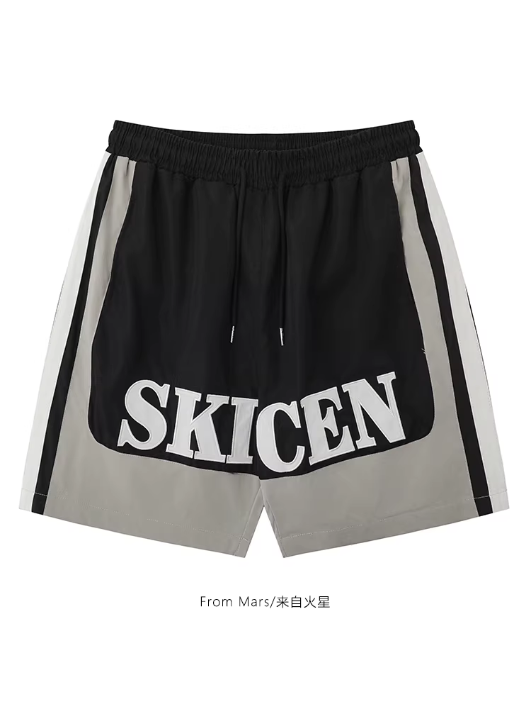 Quần short thể thao dáng rộng thêu chữ theo phong cách Mỹ thời thượng của Mars, quần short bóng rổ ống rộng đa năng