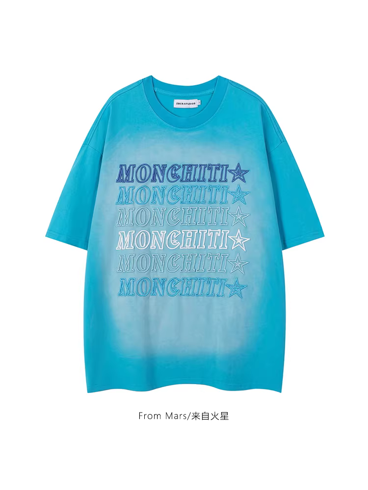 Áo thun dáng rộng tay ngắn có họa tiết chữ nghệ thuật theo phong cách Mỹ dành cho các cặp đôi đến từ sao Hỏa sẽ được bạn mô tả như thế nào?