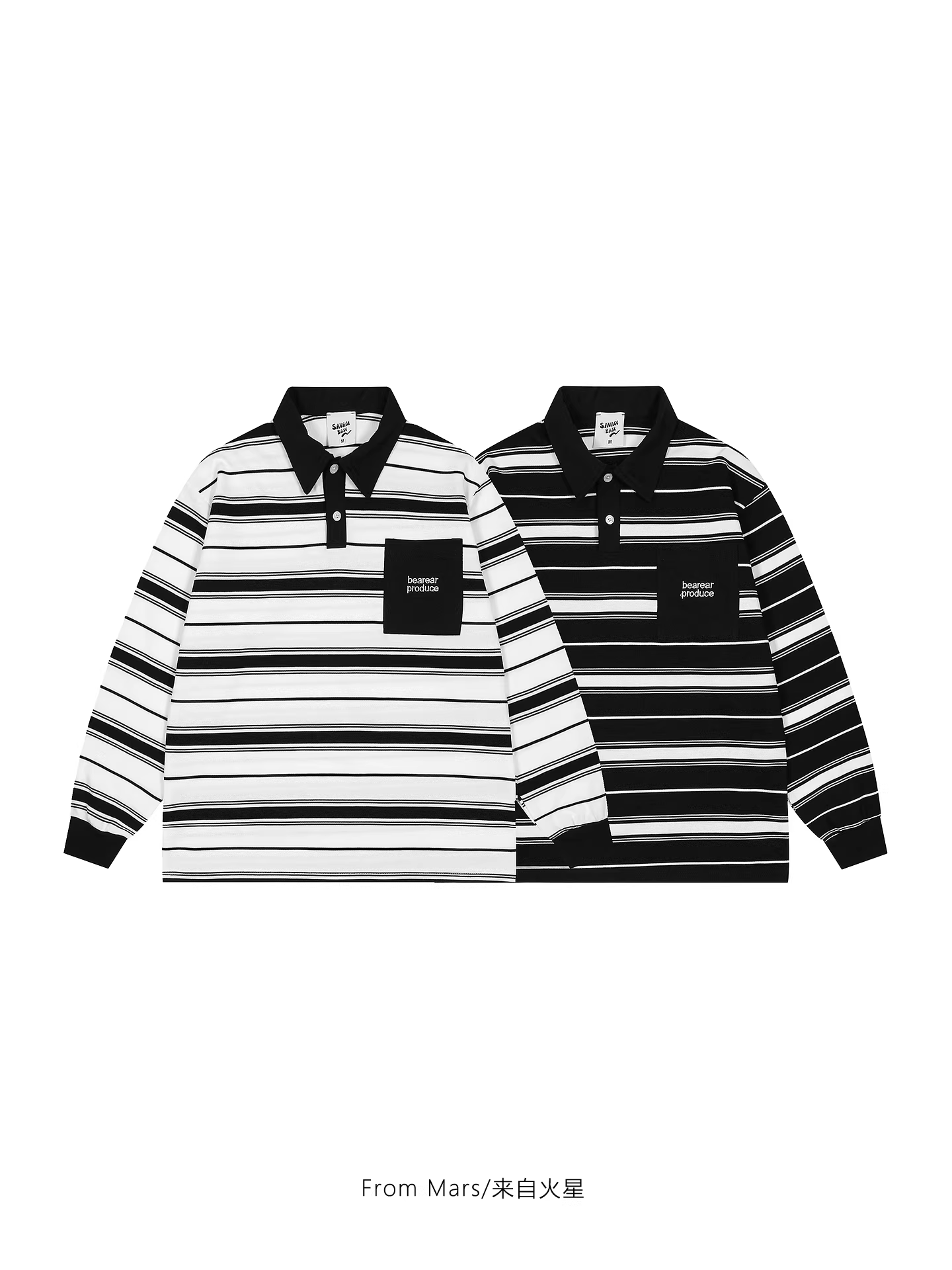 From Mars Elegantism Áo sơ mi POLO dài tay đơn giản và đa năng dành cho nam và nữ thời trang giản dị Áo thun thể thao hợp thời trang