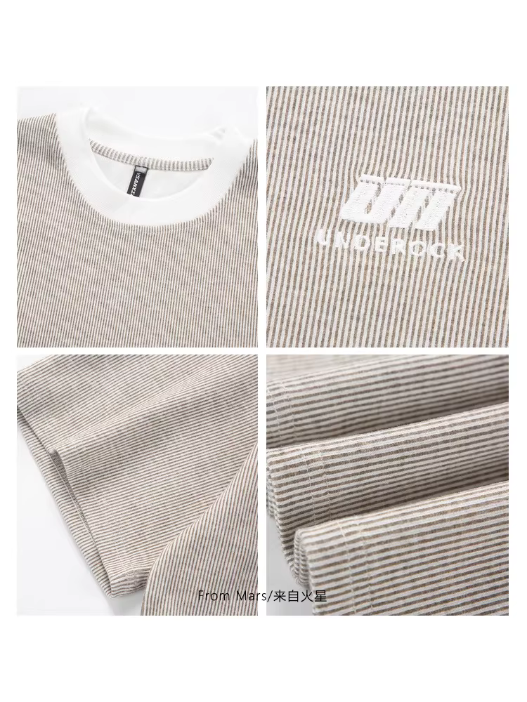 Từ sao Hỏa, bầu trời trong xanh vào buổi sáng và buổi tối, xu hướng áo thun ngắn tay thêu đơn giản, phong cách giản dị, rộng rãi và đa năng trong mùa hè mới