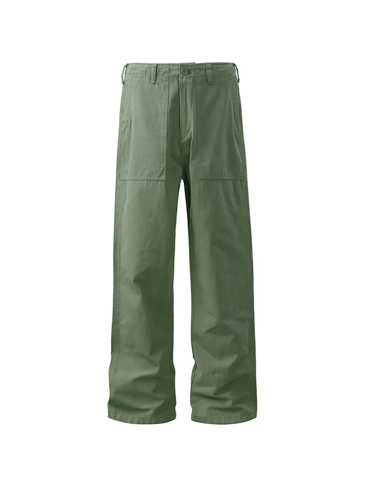 Từ Mars Irrelevant High Street Thiết kế màu trơn Quần ống đứng Unisex cá tính Quần rộng rãi đa năng thông thường