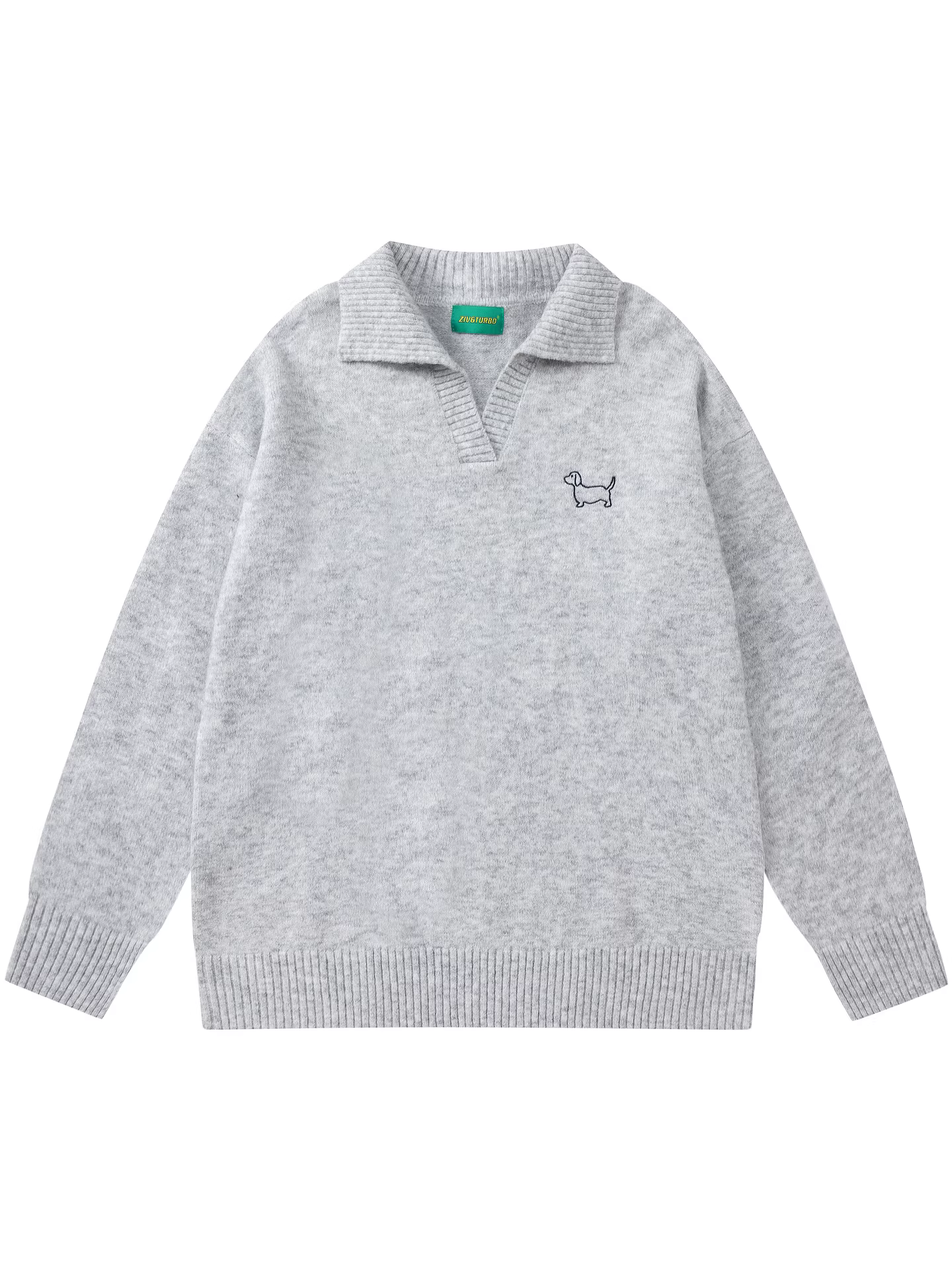 Từ sao Hỏa, không bao giờ quay lại, thương hiệu thời trang Âu Mỹ, phong cách BF rộng rãi theo phong cách retro, áo len dệt kim có cổ chó dành cho nam và nữ.