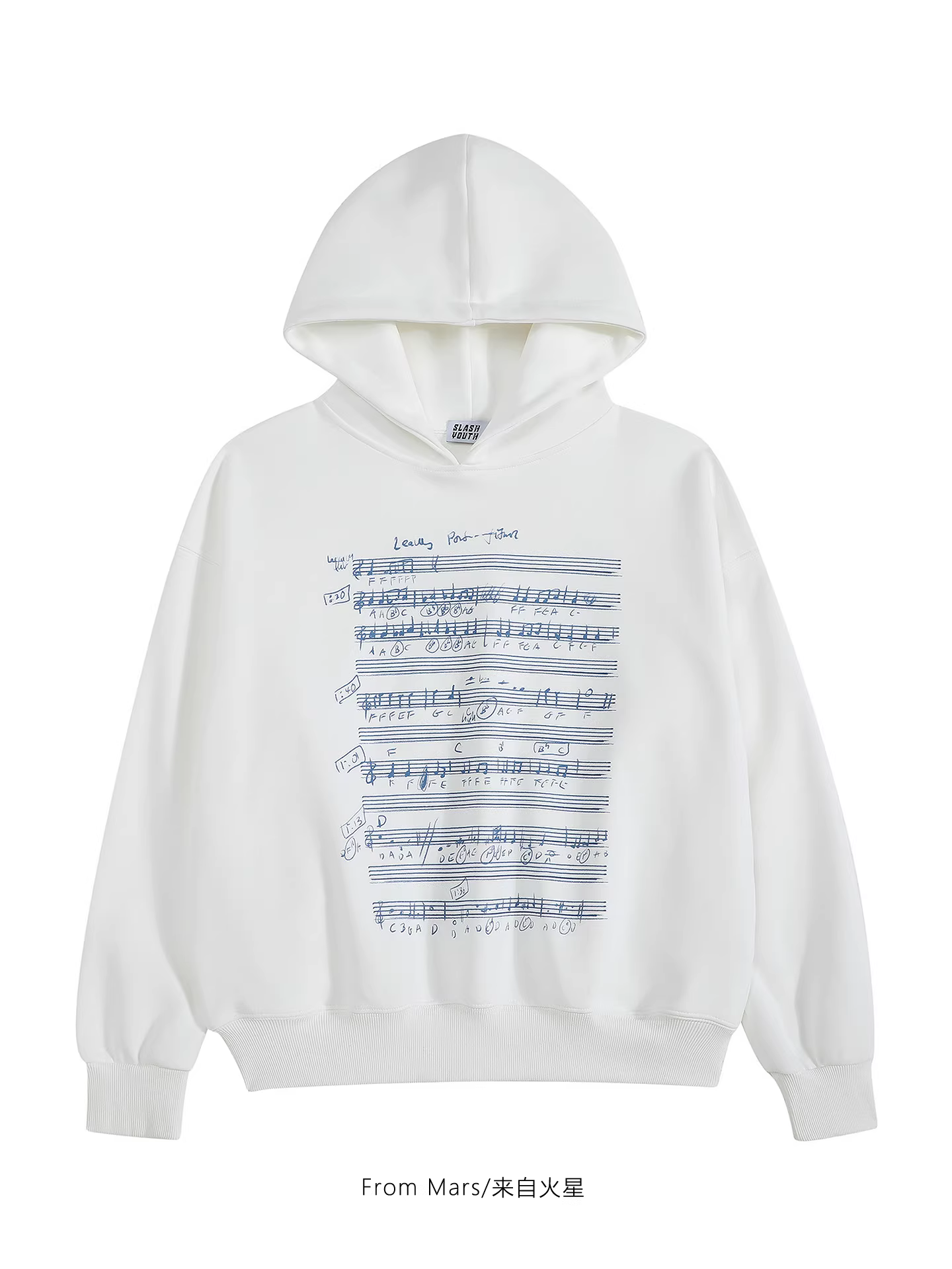 Áo hoodie in họa tiết in dài tay từ Mars Long