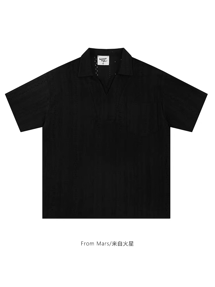 Từ sao Hỏa không thể chịu được thử thách, áo thun ngắn tay màu trơn thoáng khí, phối màu, dáng rộng, đa năng, unisex