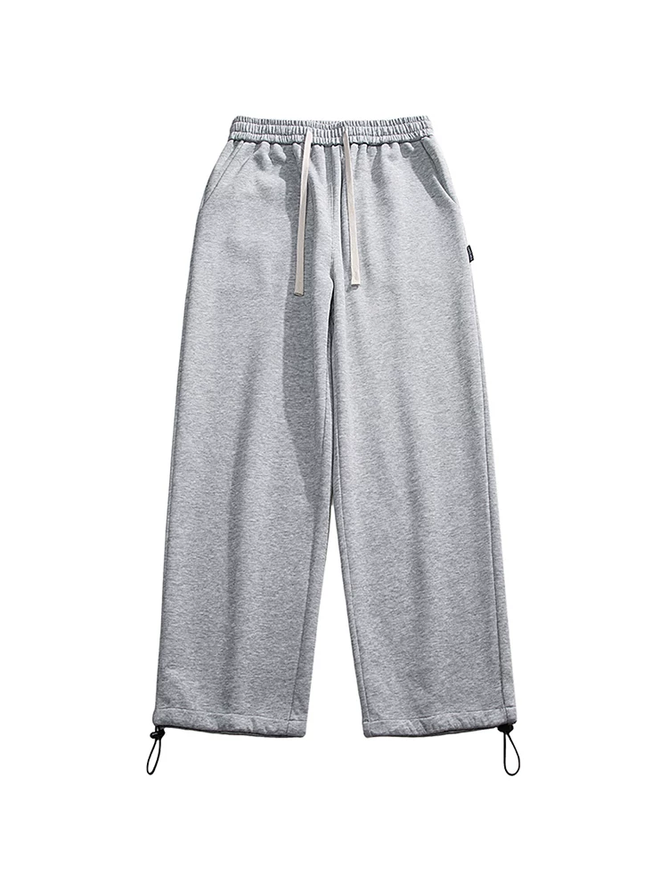 Quần thể thao đa năng phong cách Hàn Quốc màu trơn có dây rút phong cách Hàn Quốc unisex rộng rãi đa năng